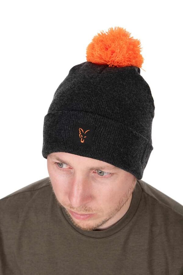 Fox Collection Bobble Hat - Black/Orange