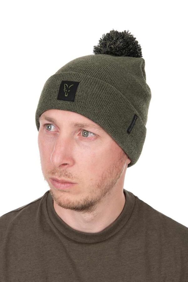 1013 Fox Collection Bobble Hat - Green/Black