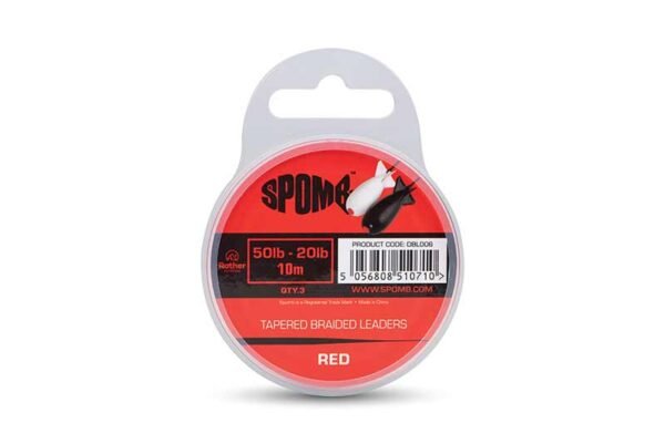 Spomb Tapered Braided Leaders Red & Black
