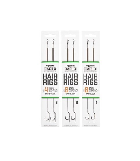 Korda Basix Hair Rigs Wide Gape Barbless