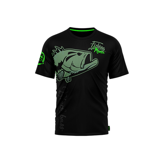 Hotspot Design T-shirt Fishing Mania Black Bass